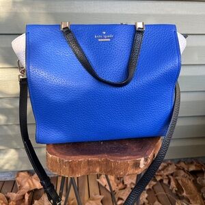 Kate Spade Blue and White Large Satchel Purse